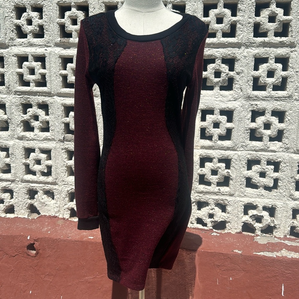 Three pink hearts dress mini long sleeve junior medium size